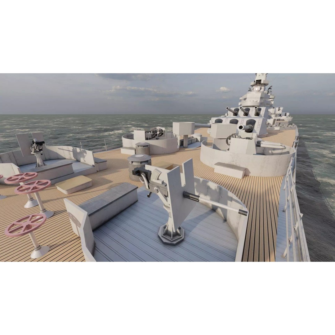 USS New Jersey Battleship 3D Model – Detailed WW2 Military Watercraft, Lumion Ready - View 25