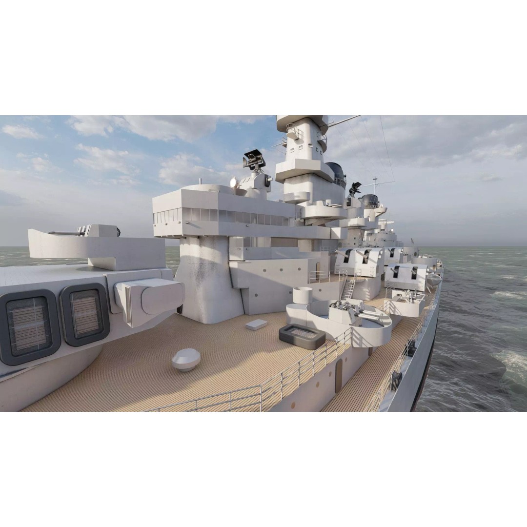 USS New Jersey Battleship 3D Model – Detailed WW2 Military Watercraft, Lumion Ready - View 29
