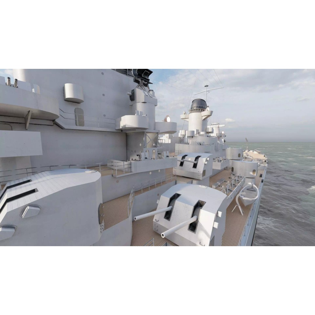 USS New Jersey Battleship 3D Model – Detailed WW2 Military Watercraft, Lumion Ready - View 33