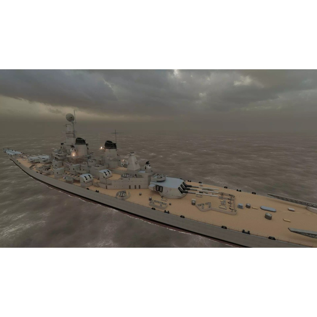 USS New Jersey Battleship 3D Model – Detailed WW2 Military Watercraft, Lumion Ready - View 39