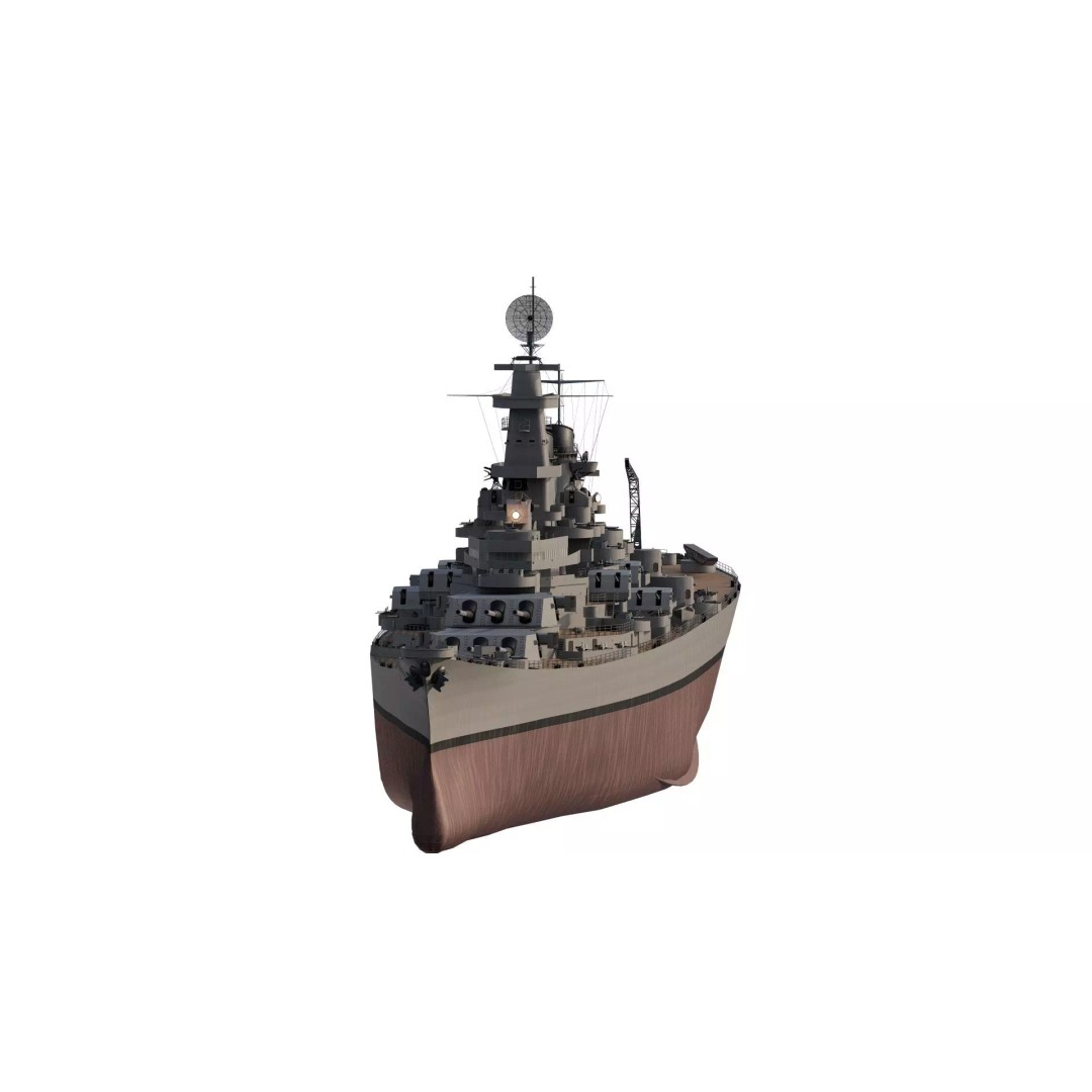 USS New Jersey Battleship 3D Model – Detailed WW2 Military Watercraft, Lumion Ready - View 4