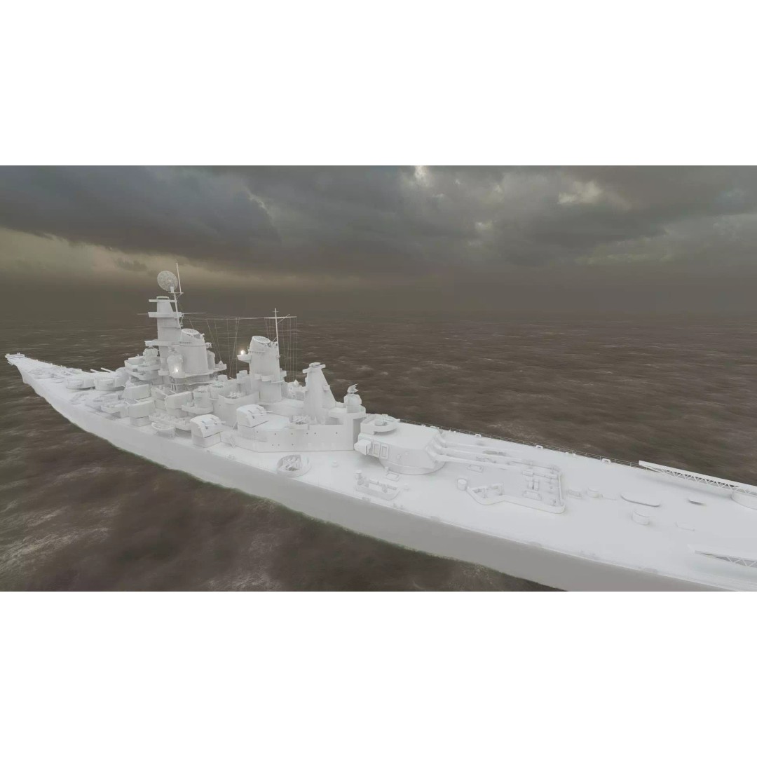 USS New Jersey Battleship 3D Model – Detailed WW2 Military Watercraft, Lumion Ready - View 40