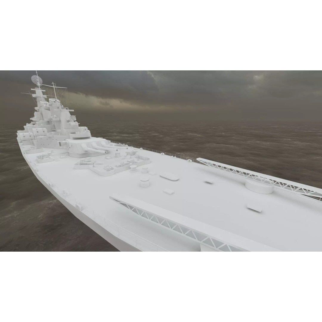 USS New Jersey Battleship 3D Model – Detailed WW2 Military Watercraft, Lumion Ready - View 41