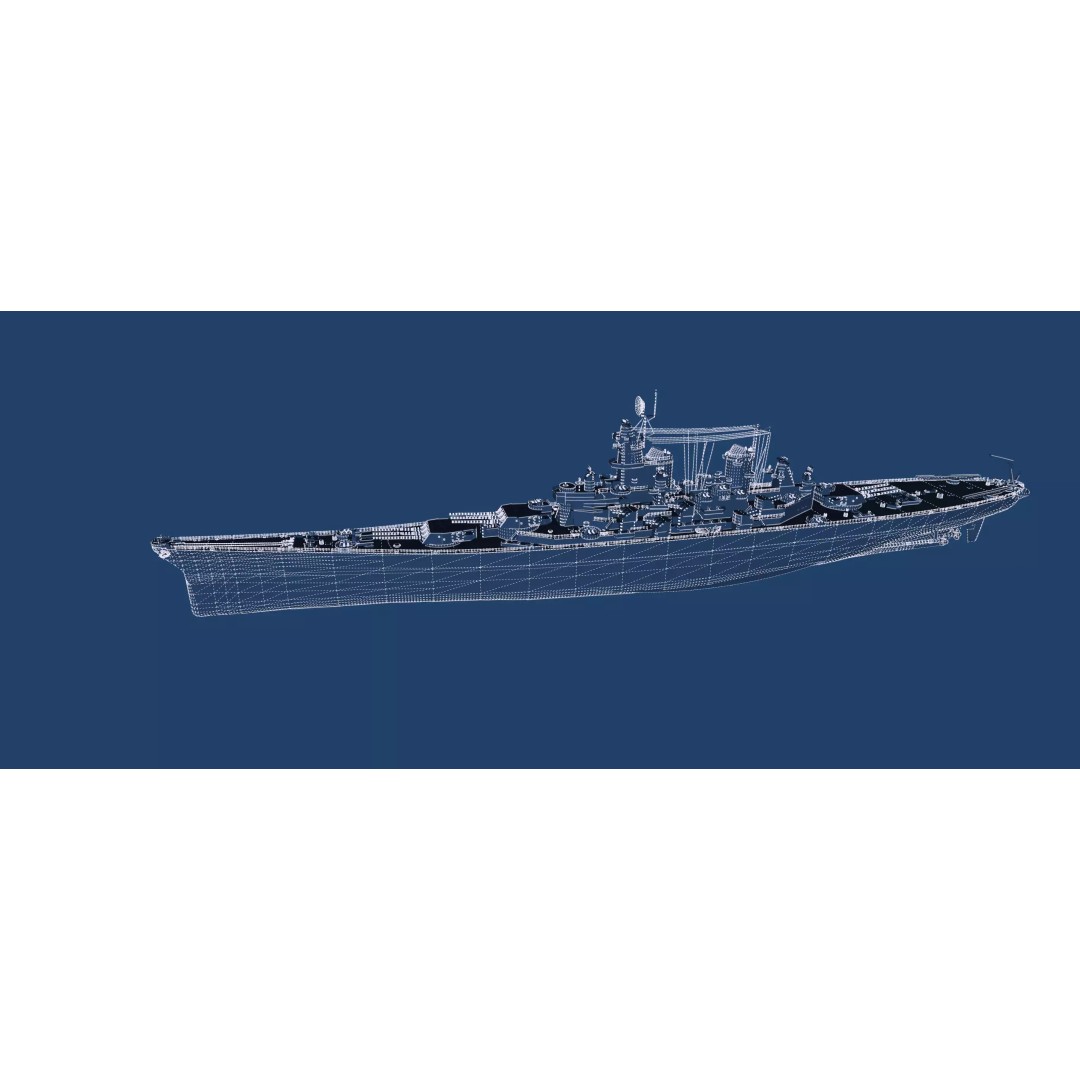 USS New Jersey Battleship 3D Model – Detailed WW2 Military Watercraft, Lumion Ready - View 48