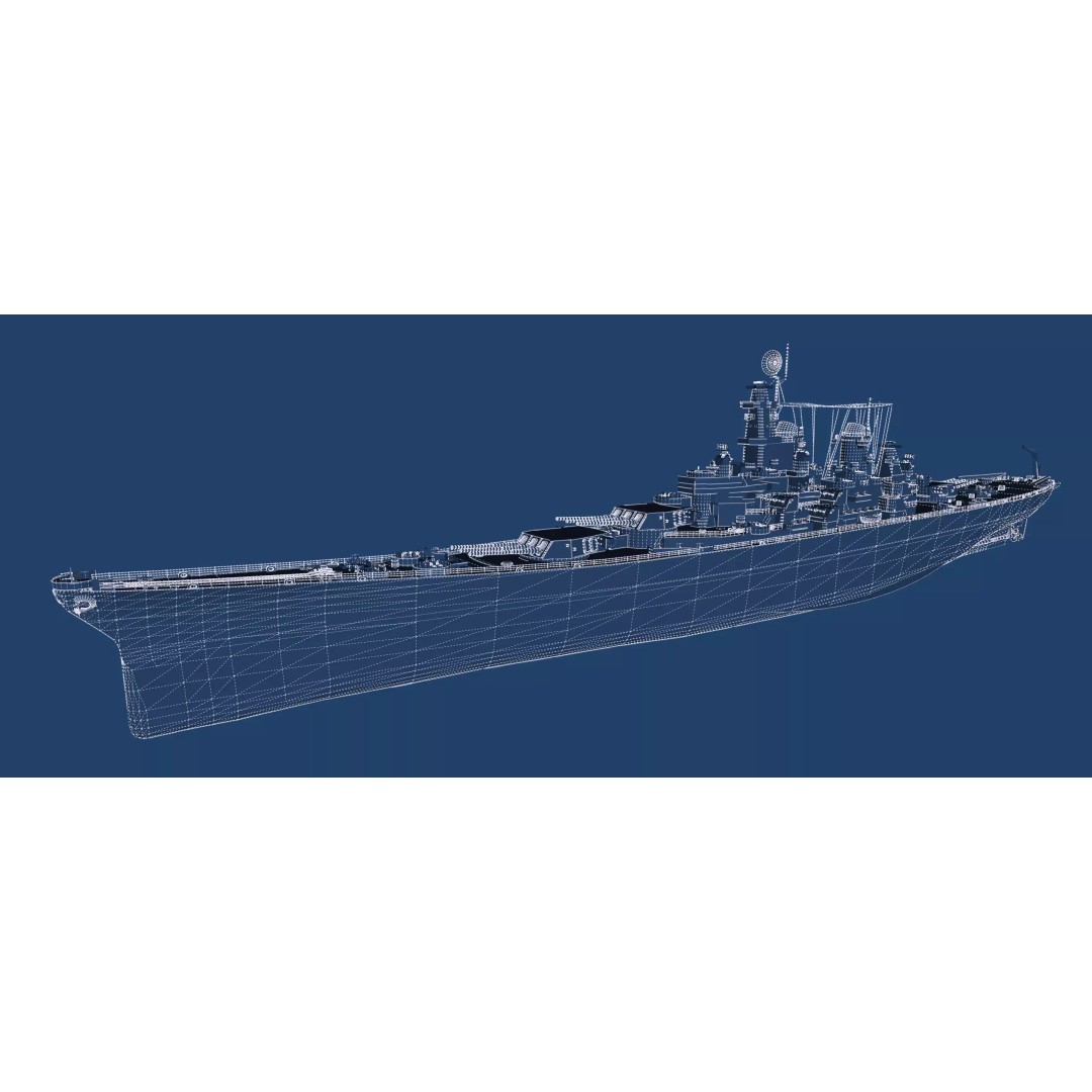 USS New Jersey Battleship 3D Model – Detailed WW2 Military Watercraft, Lumion Ready - View 49