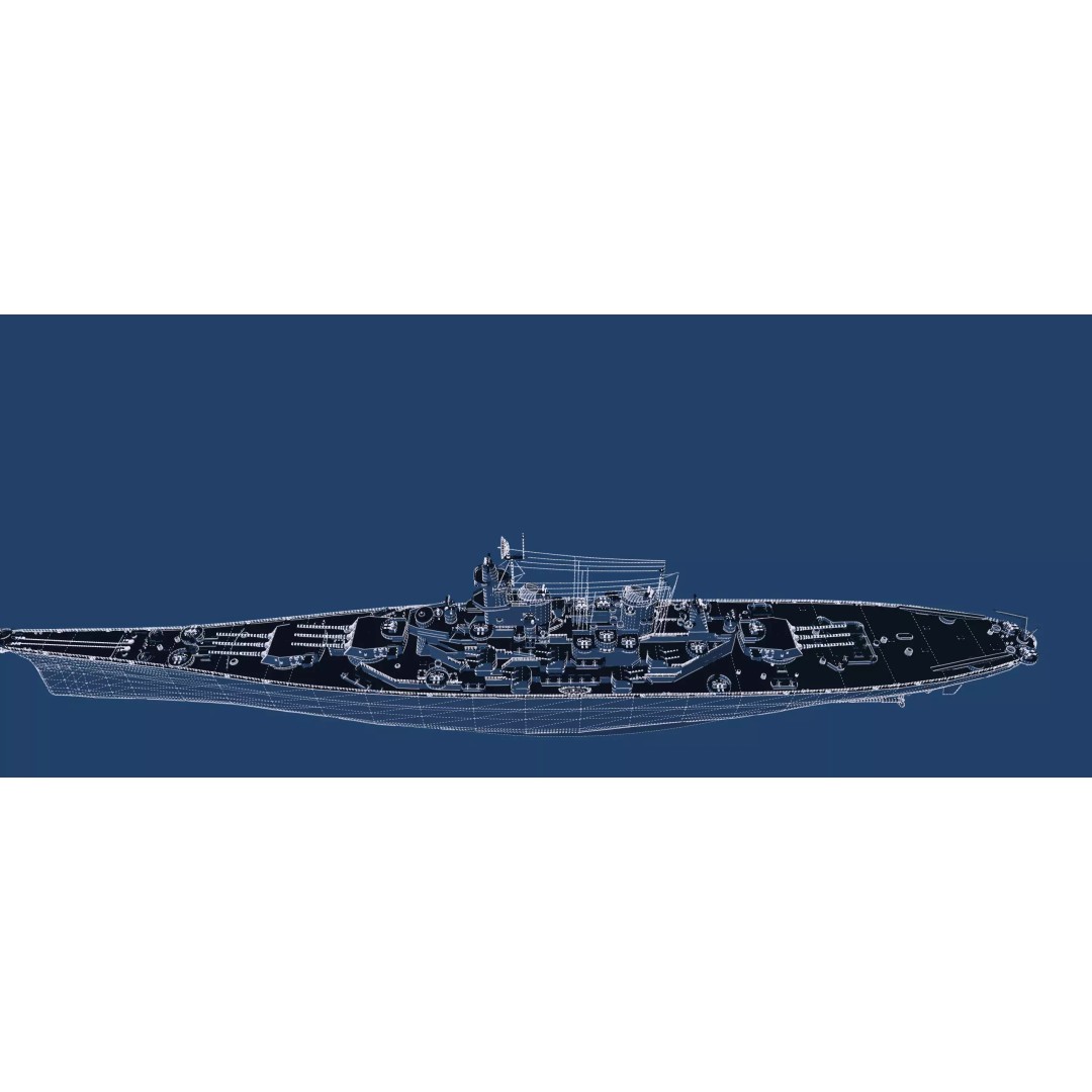 USS New Jersey Battleship 3D Model – Detailed WW2 Military Watercraft, Lumion Ready - View 50