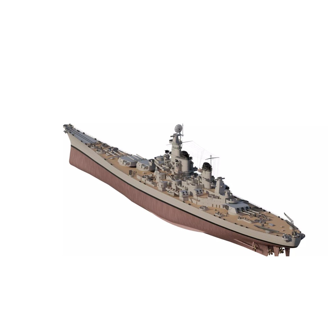 USS New Jersey Battleship 3D Model – Detailed WW2 Military Watercraft, Lumion Ready - View 8