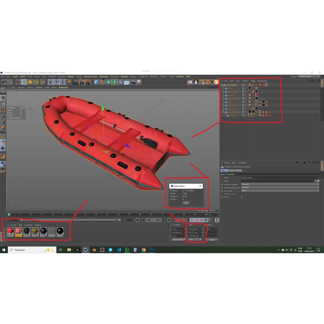 Inflatable Lifeboat 3D Model – High Poly PBR Asset, FBX, OBJ
