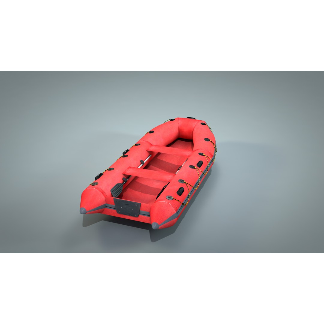 Inflatable Lifeboat 3D Model – High Poly PBR Asset, FBX, OBJ - View 11