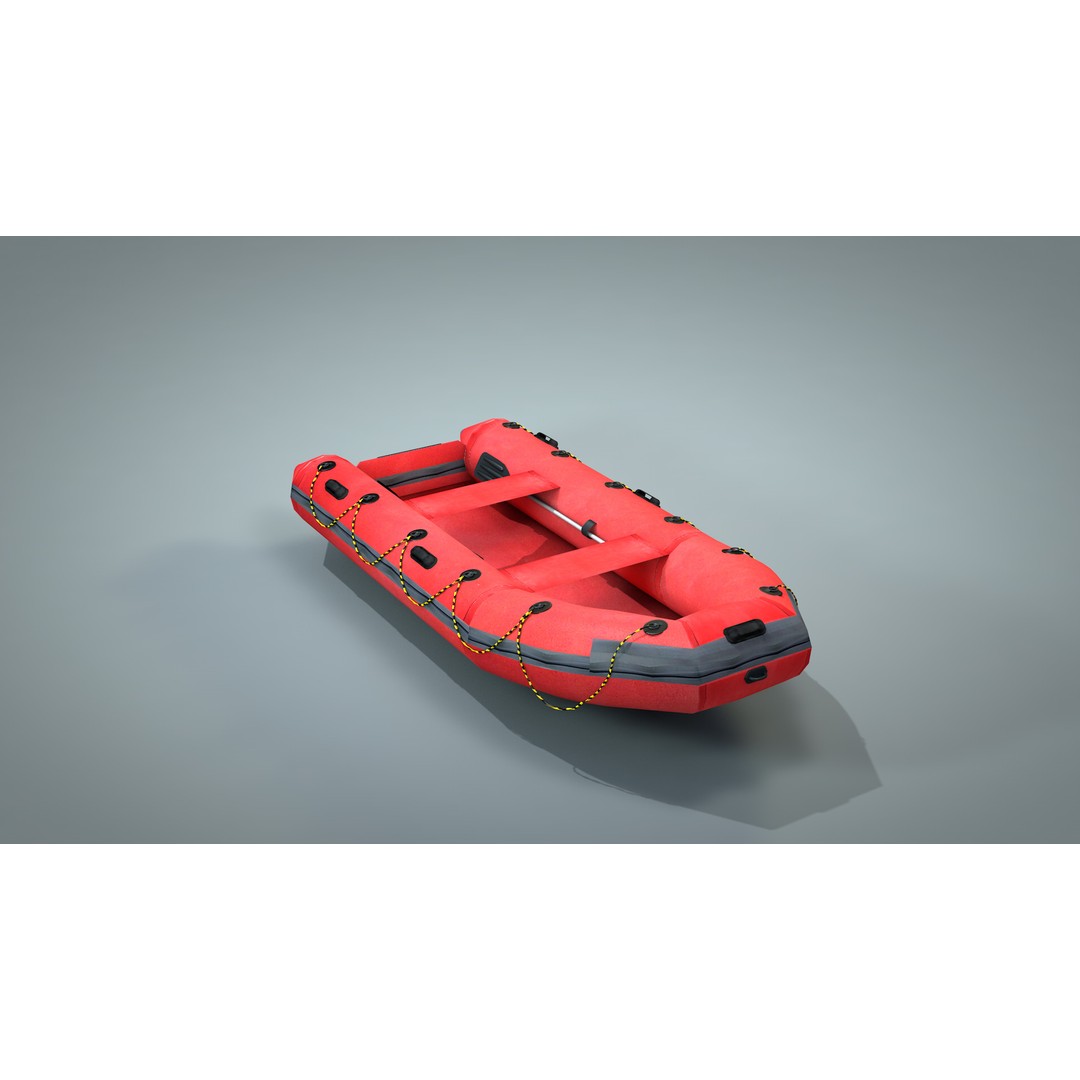 Inflatable Lifeboat 3D Model – High Poly PBR Asset, FBX, OBJ - View 12