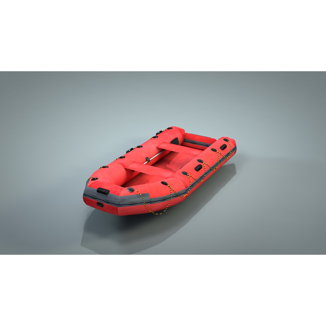 Inflatable Lifeboat 3D Model – High Poly PBR Asset, FBX, OBJ - View 13