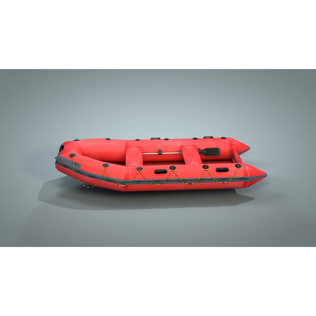 Inflatable Lifeboat 3D Model – High Poly PBR Asset, FBX, OBJ - View 14