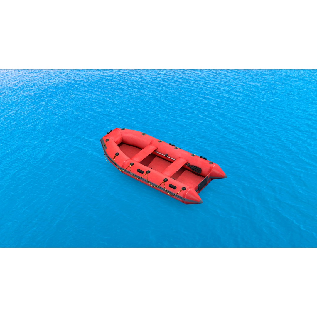 Inflatable Lifeboat 3D Model – High Poly PBR Asset, FBX, OBJ - View 4
