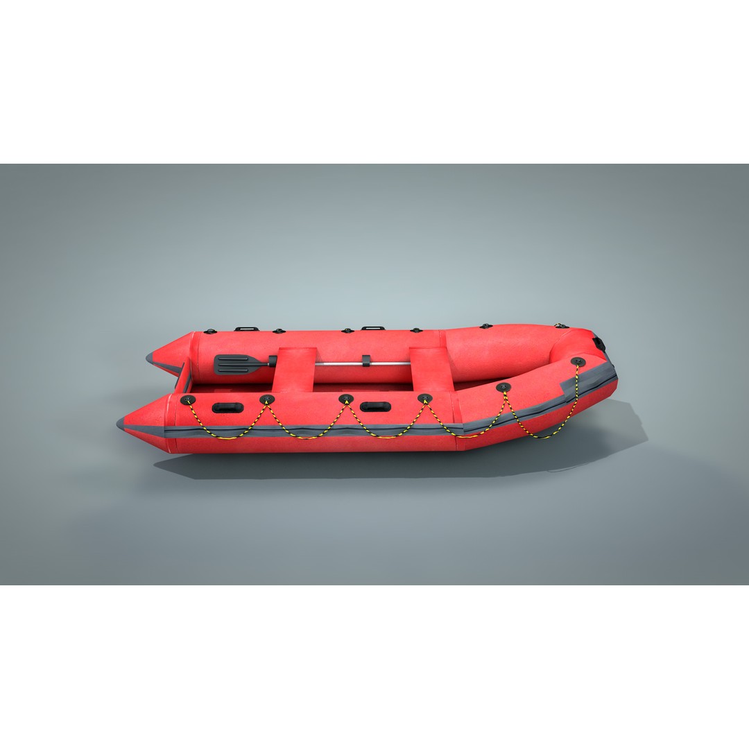 Inflatable Lifeboat 3D Model – High Poly PBR Asset, FBX, OBJ - View 5