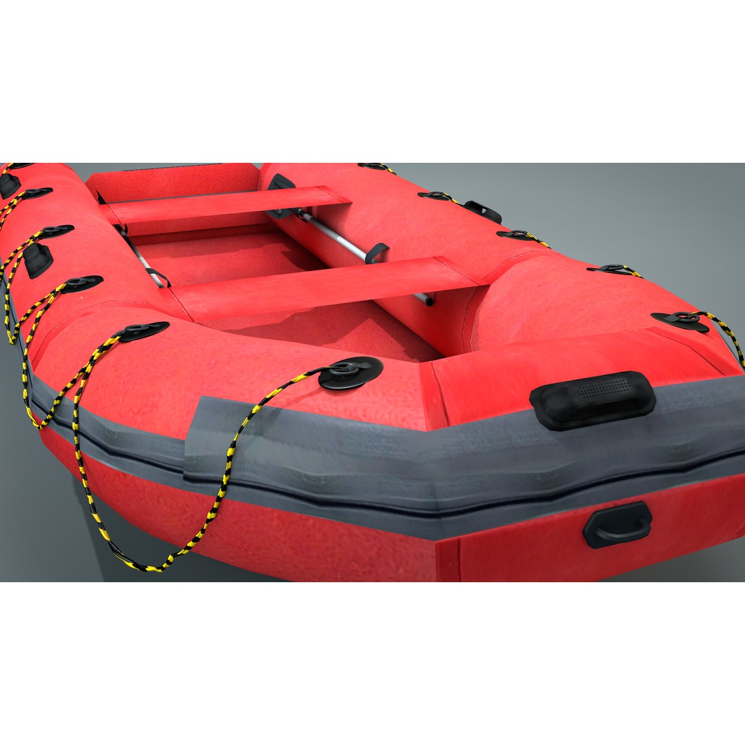 Inflatable Lifeboat 3D Model – High Poly PBR Asset, FBX, OBJ - View 8