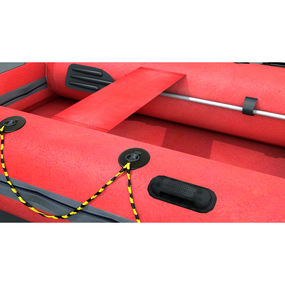 Inflatable Lifeboat 3D Model – High Poly PBR Asset, FBX, OBJ - View 9