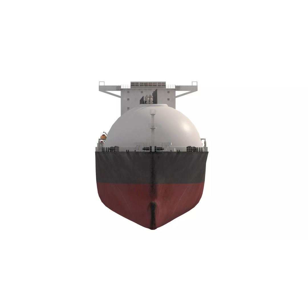 LNG Tanker 3D Model – Low Poly Cargo Ship, FBX, Game Ready - View 9
