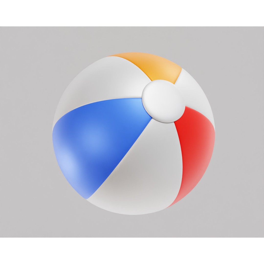 Beach Ball 3D Model – Low Poly Game Asset, FBX, OBJ, Blender - View 6