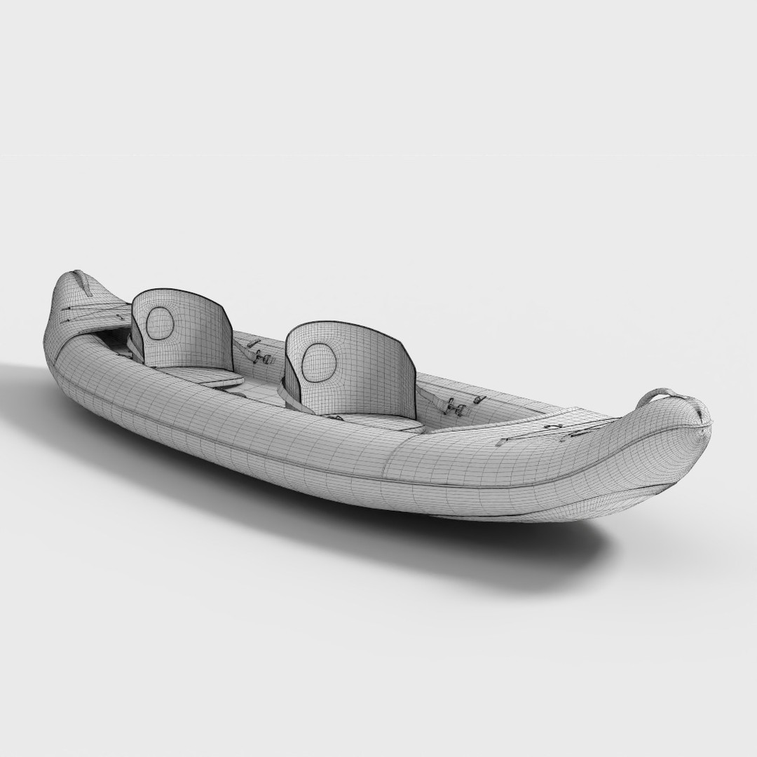 Recreational Kayak 3D Model – Low Poly PBR Game Asset, FBX