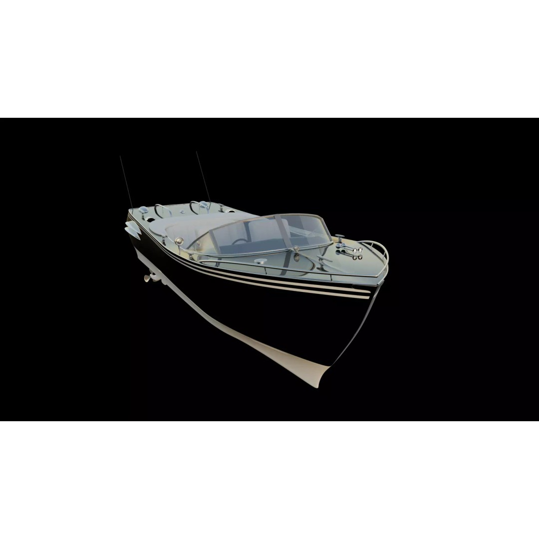 Boat 3D Model – Realistic Watercraft Asset, FBX & OBJ Formats - View 2