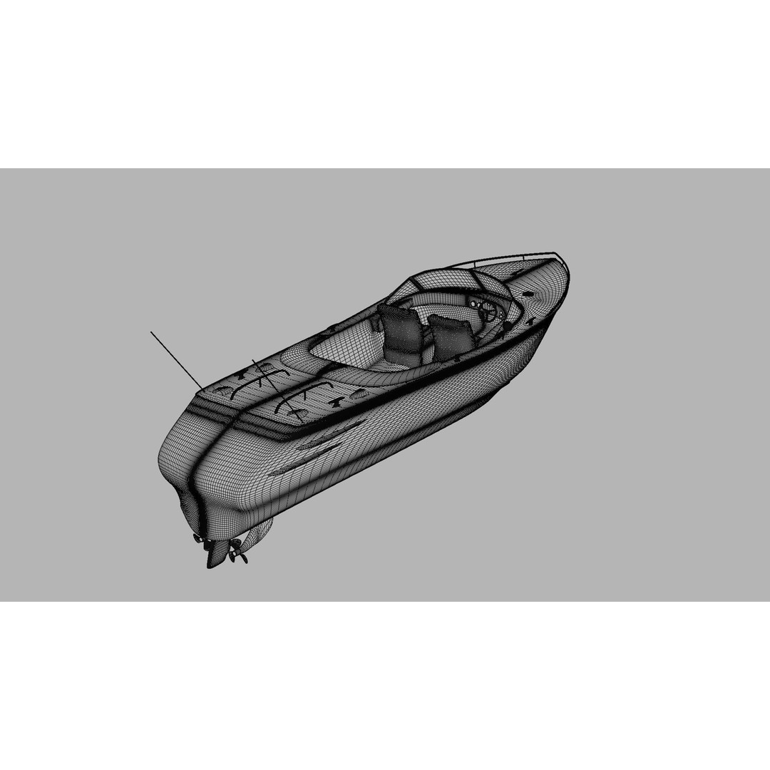Boat 3D Model – Realistic Watercraft Asset, FBX & OBJ Formats - View 8