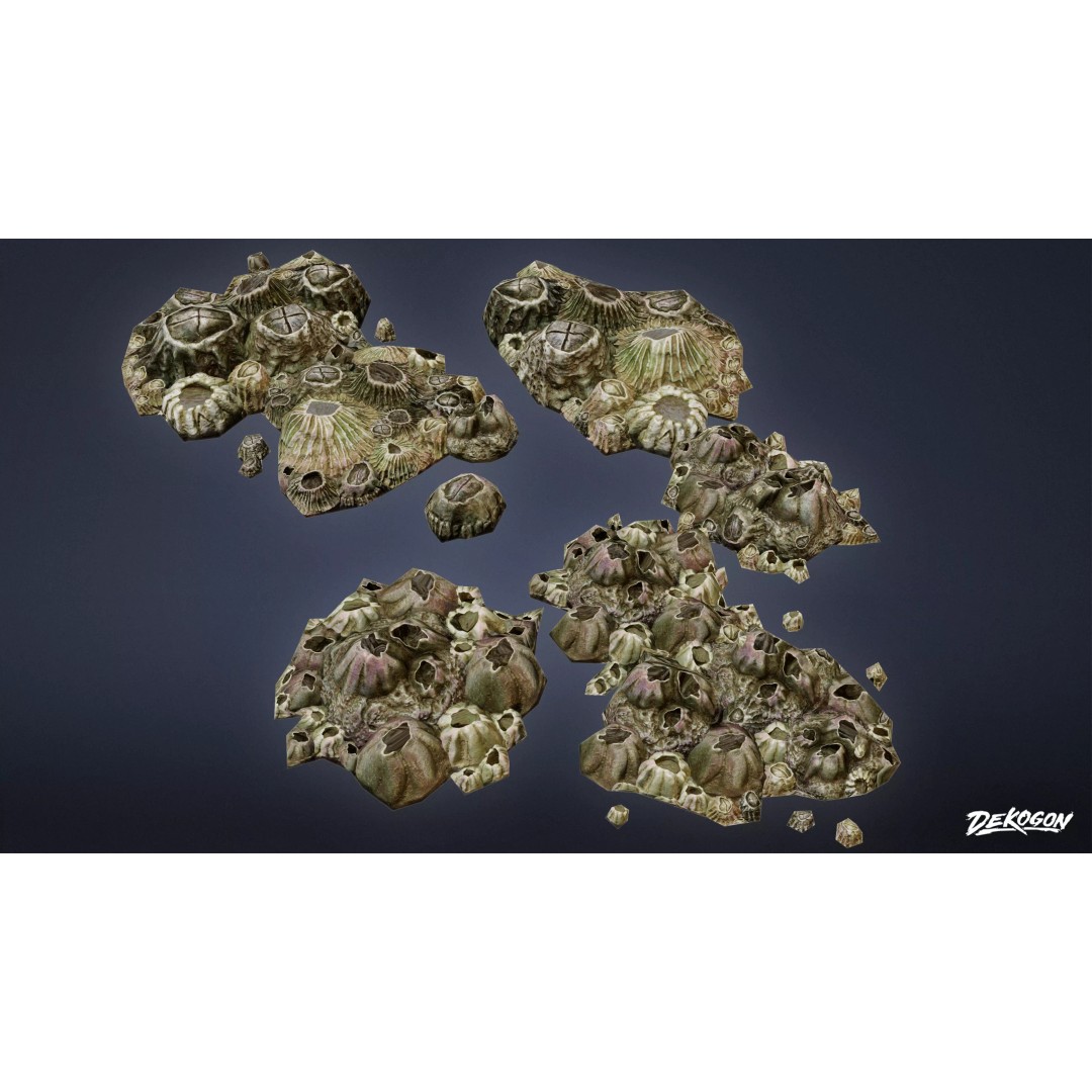 Seaside Docks 3D Model – Low Poly Barnacles with PBR Textures, FBX - View 2