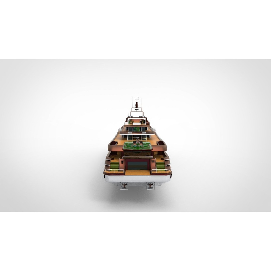 Oceanco Super Yacht 3D Model – High Poly Game-Ready Asset, FBX, OBJ - View 4