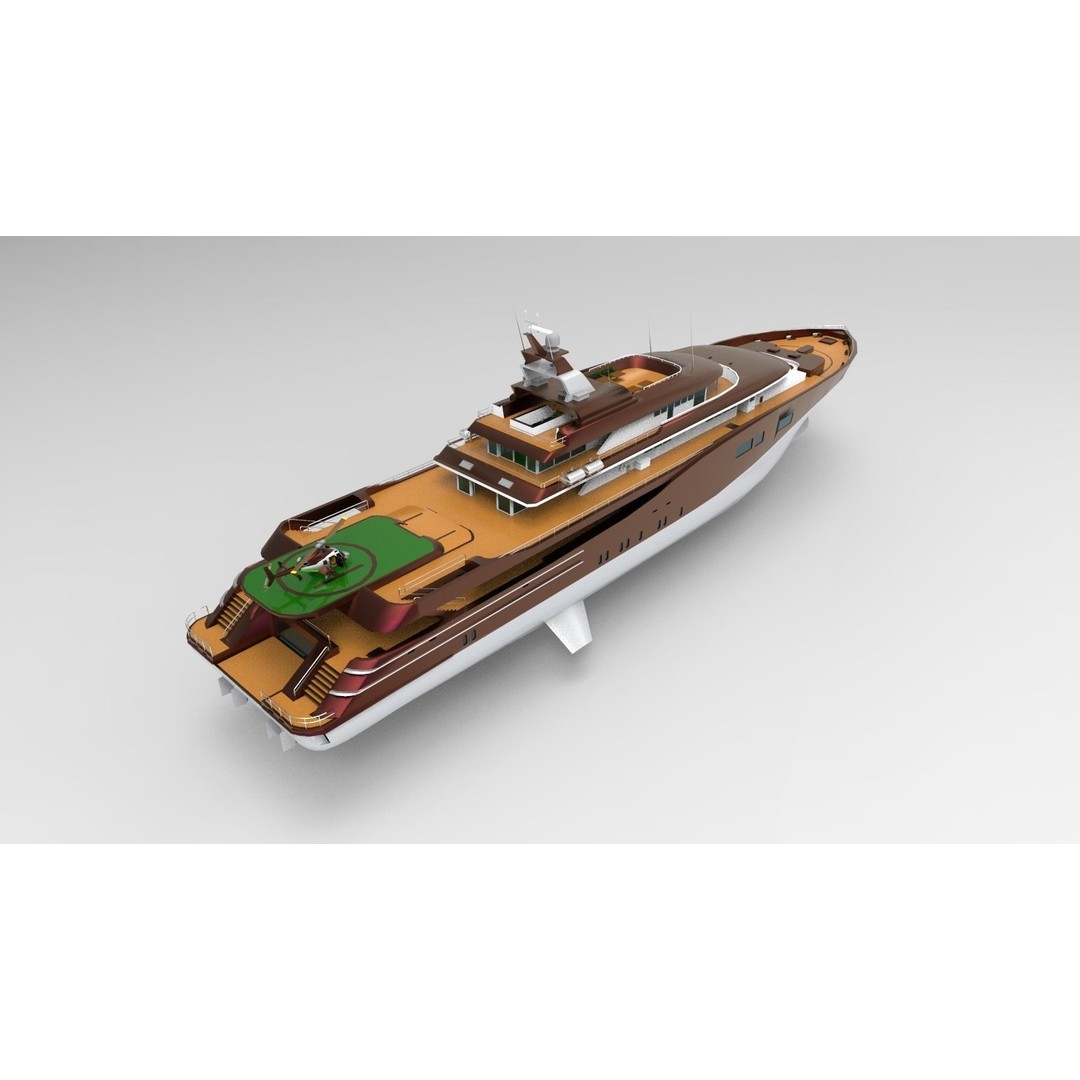 Oceanco Super Yacht 3D Model – High Poly Game-Ready Asset, FBX, OBJ - View 9