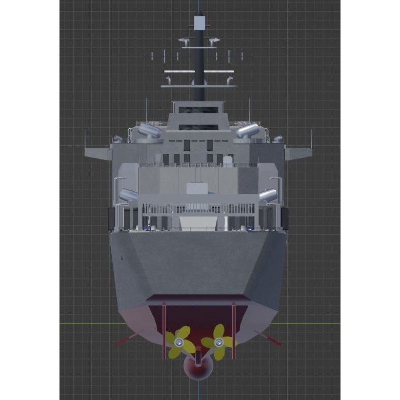 Large Research Ship 3D Model – Detailed Ocean Vessel for Animation - View 17