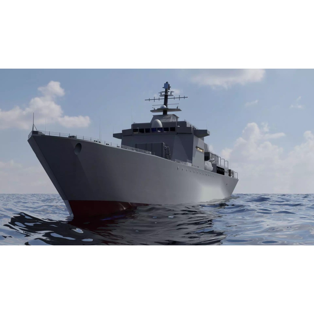 Large Research Ship 3D Model – Detailed Ocean Vessel for Animation - View 2