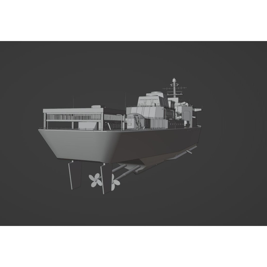 Large Research Ship 3D Model – Detailed Ocean Vessel for Animation - View 29