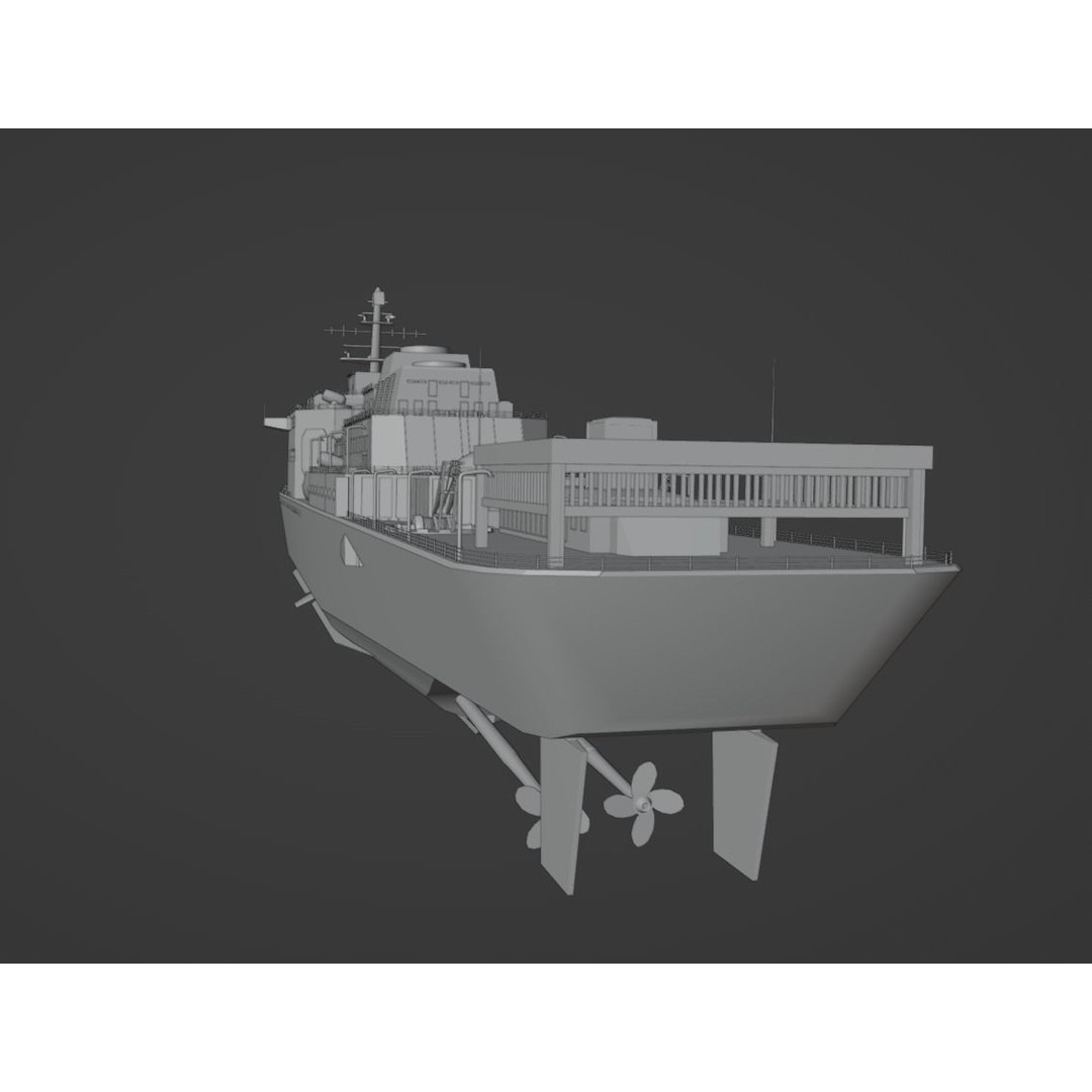 Large Research Ship 3D Model – Detailed Ocean Vessel for Animation - View 30