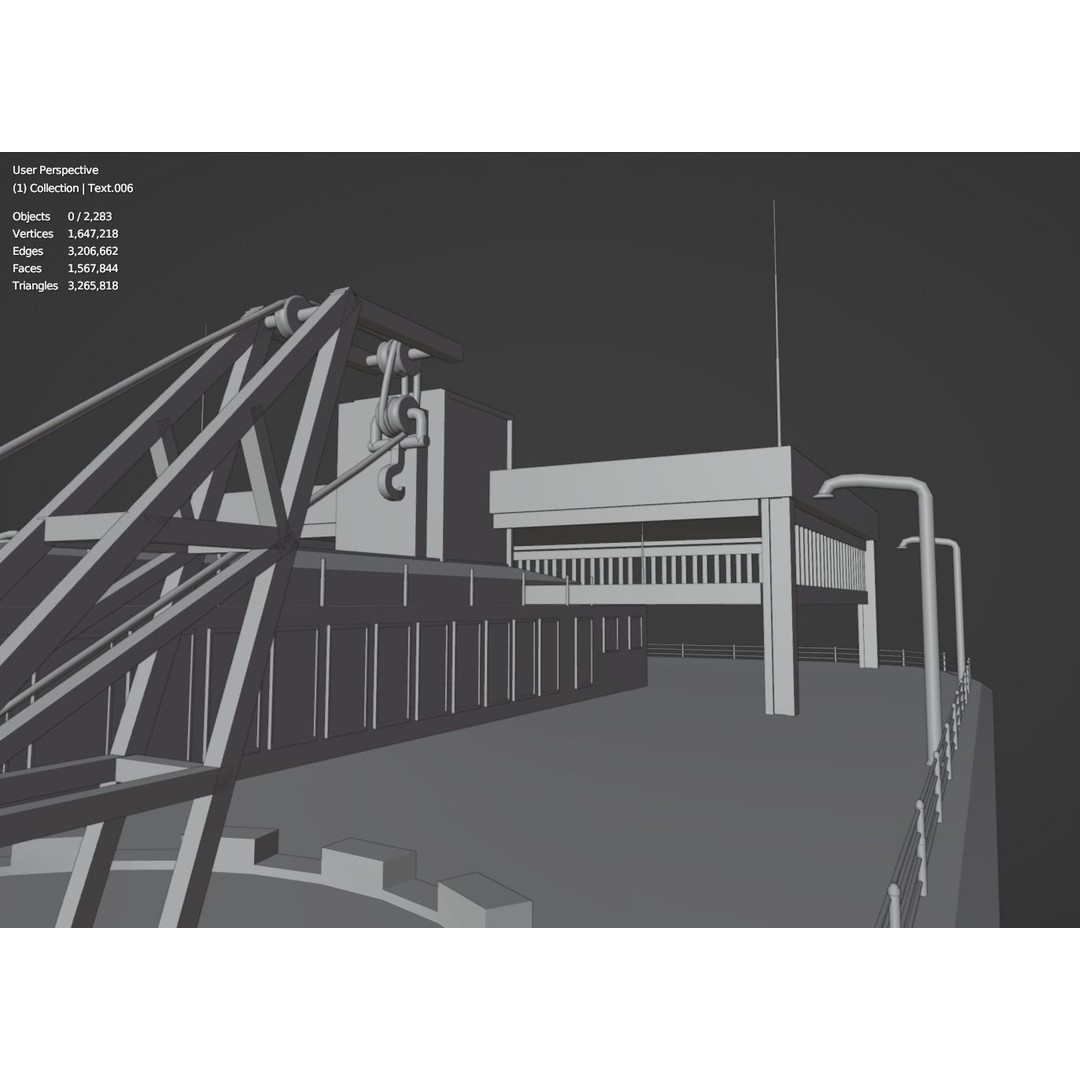 Large Research Ship 3D Model – Detailed Ocean Vessel for Animation - View 38