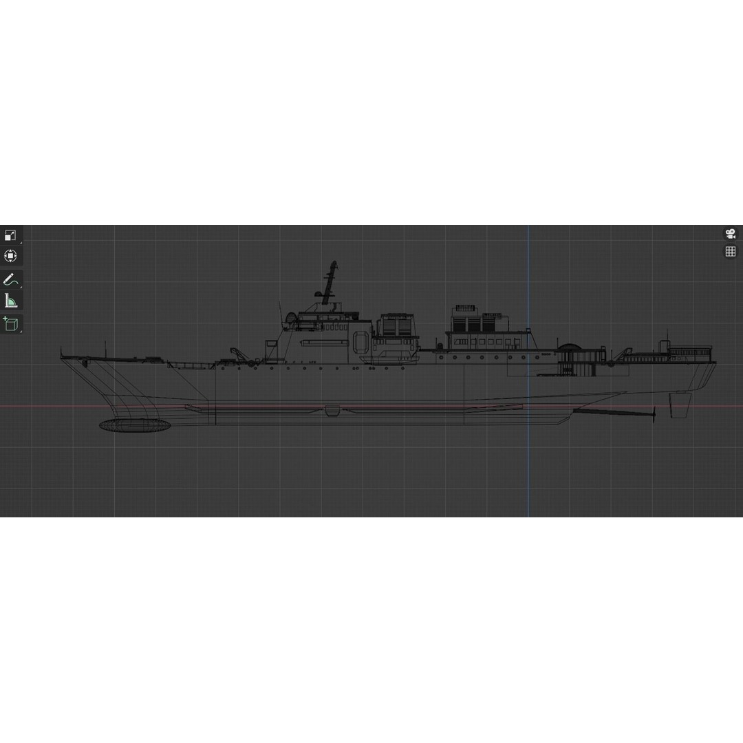 Large Research Ship 3D Model – Detailed Ocean Vessel for Animation - View 48