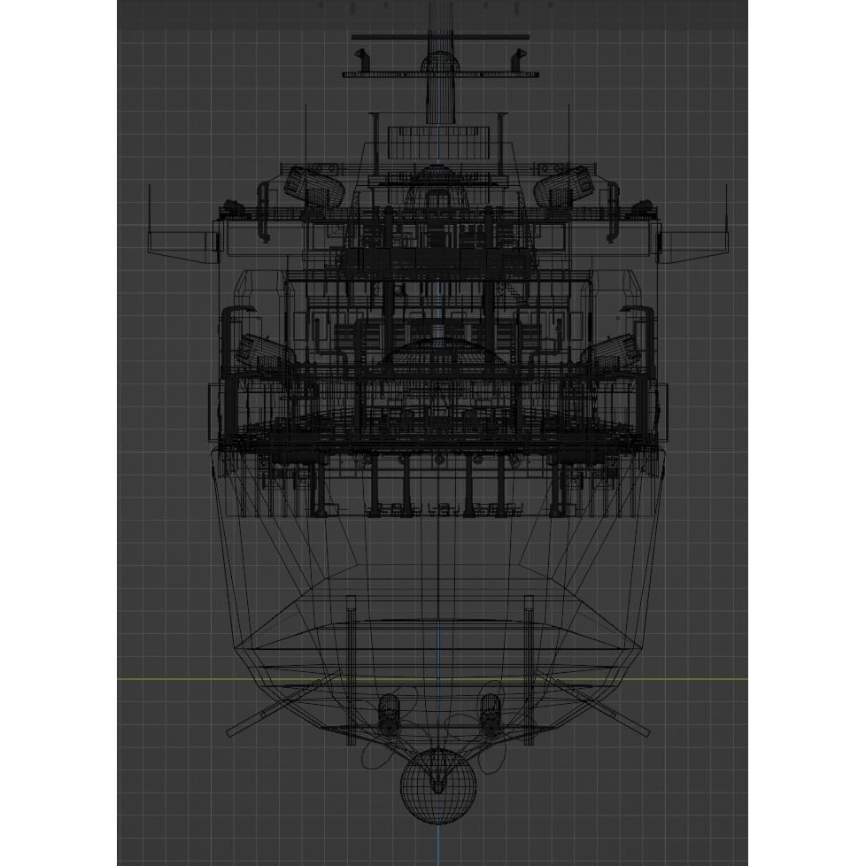 Large Research Ship 3D Model – Detailed Ocean Vessel for Animation - View 49