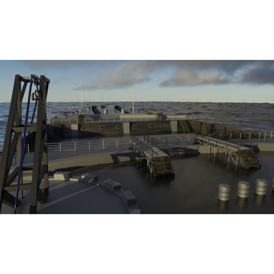 Large Research Ship 3D Model – Detailed Ocean Vessel for Animation - View 5