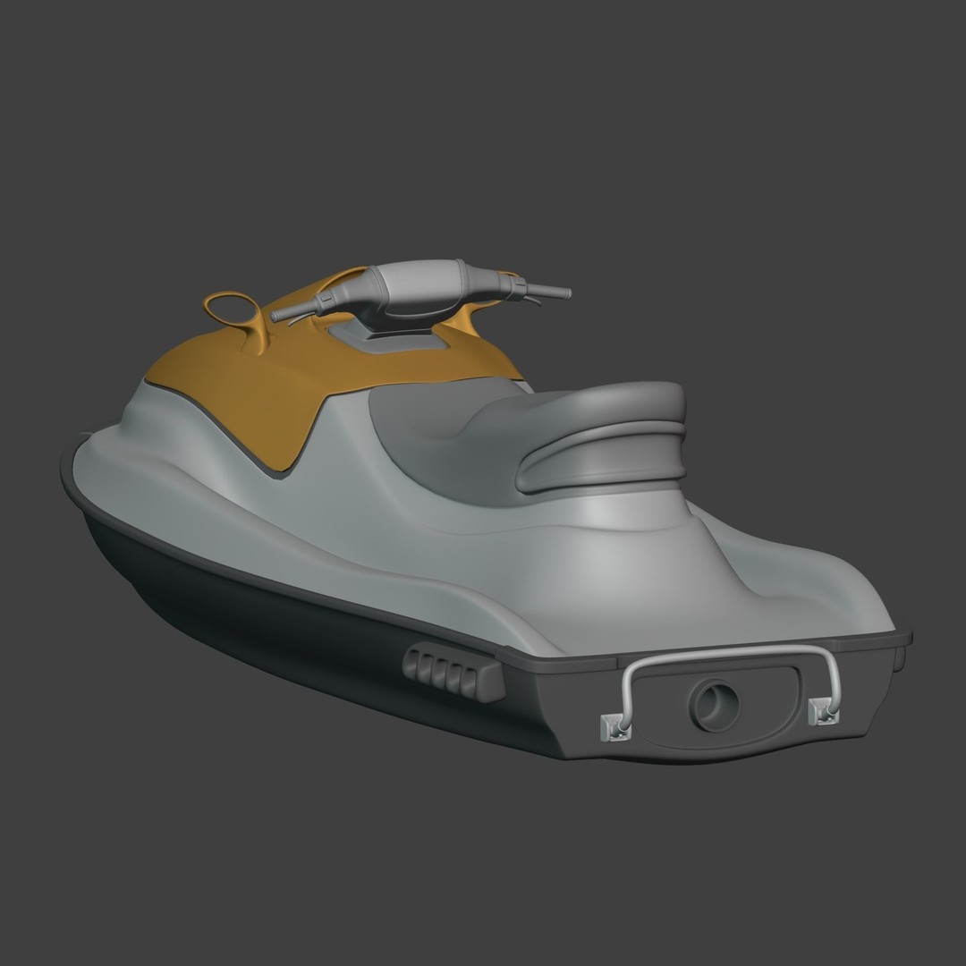 Jetski 3D Model – Low Poly Watercraft for Games, Blender - View 10