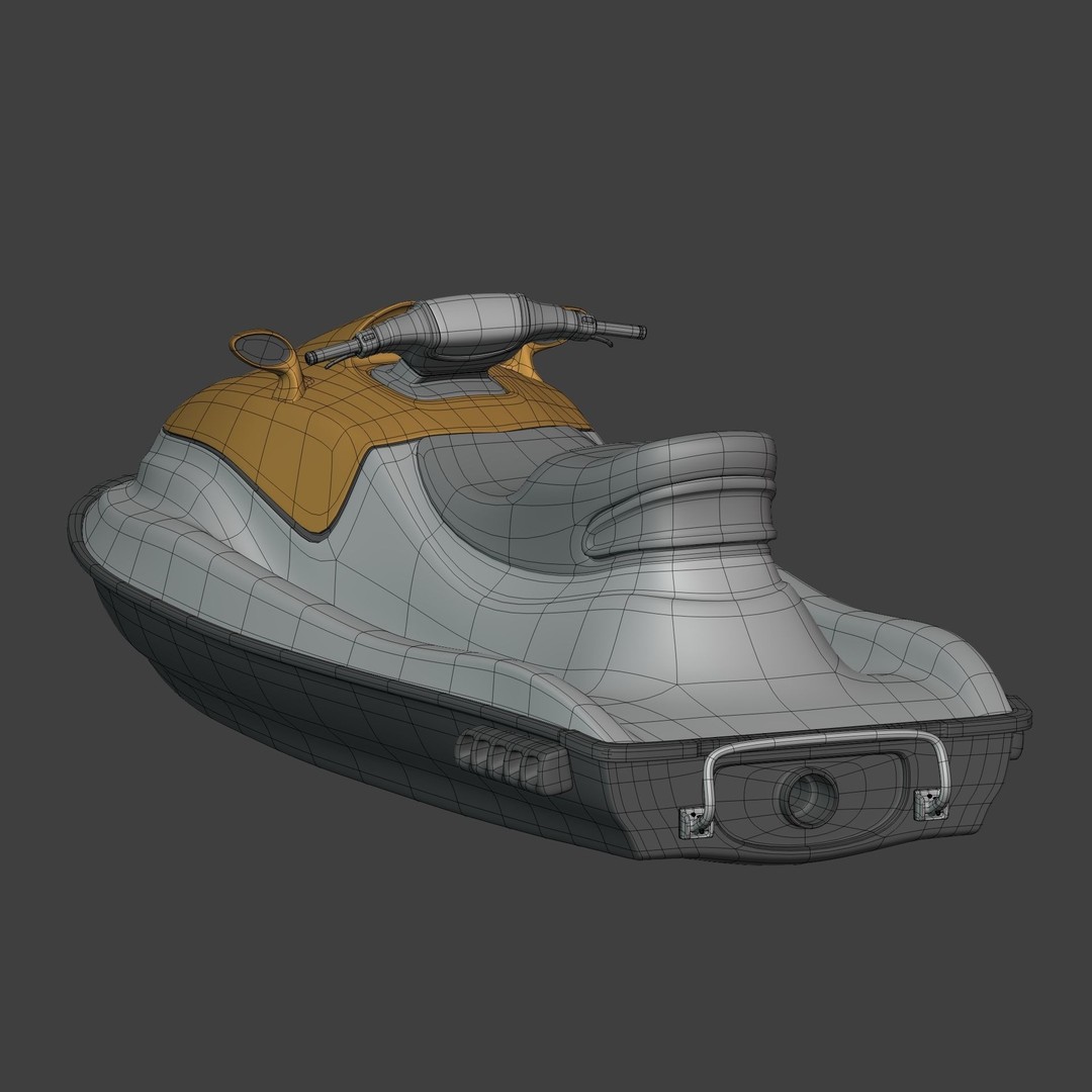 Jetski 3D Model – Low Poly Watercraft for Games, Blender - View 11