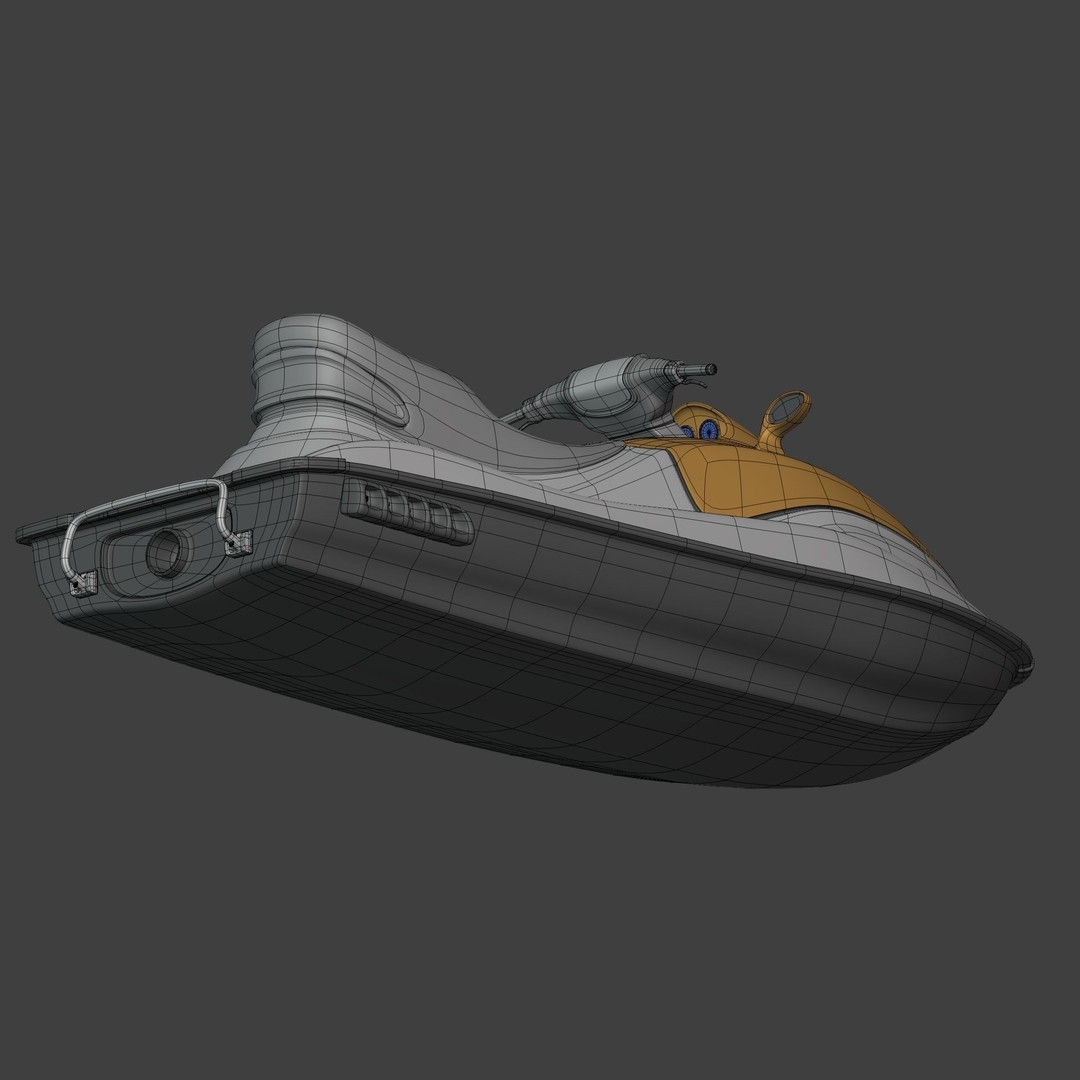 Jetski 3D Model – Low Poly Watercraft for Games, Blender - View 13