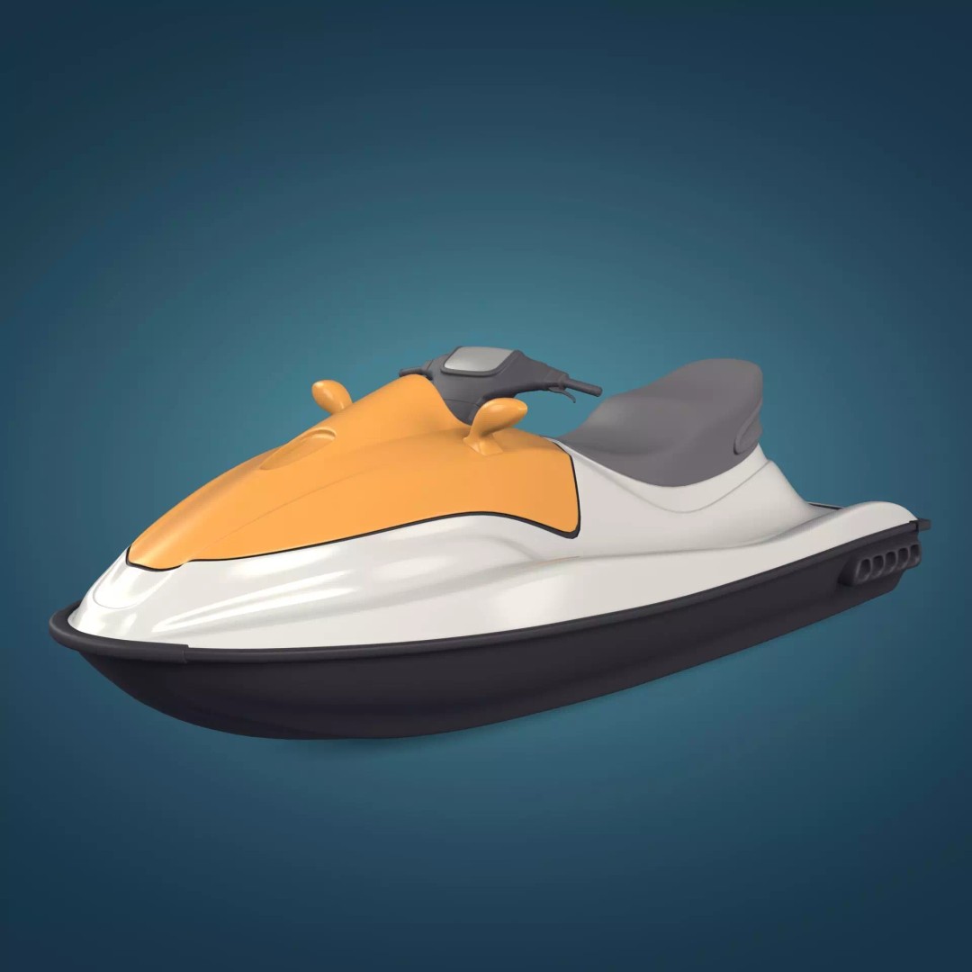 Jetski 3D Model – Low Poly Watercraft for Games, Blender - View 2
