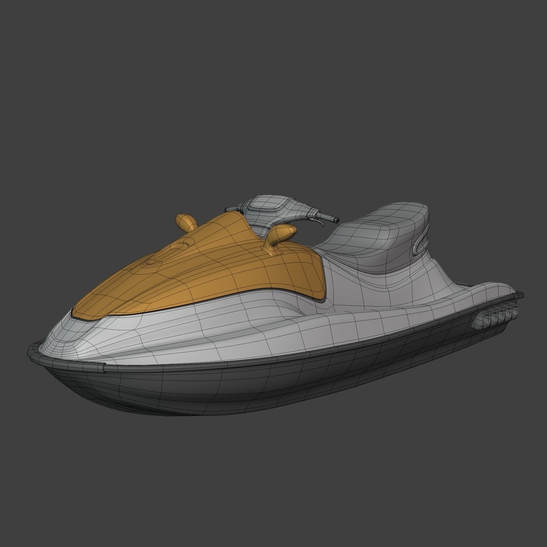 Jetski 3D Model – Low Poly Watercraft for Games, Blender - View 4