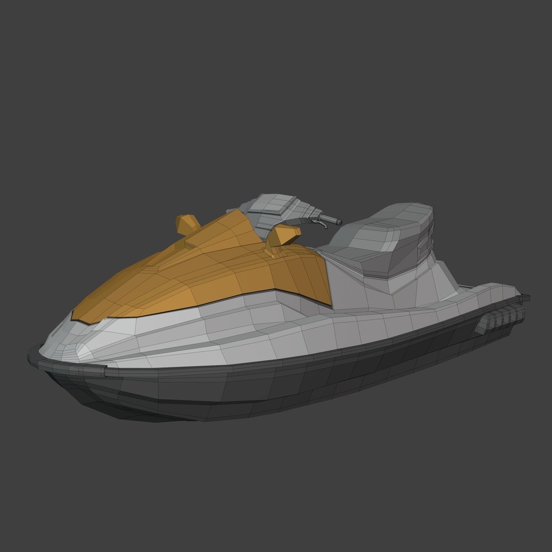 Jetski 3D Model – Low Poly Watercraft for Games, Blender - View 5