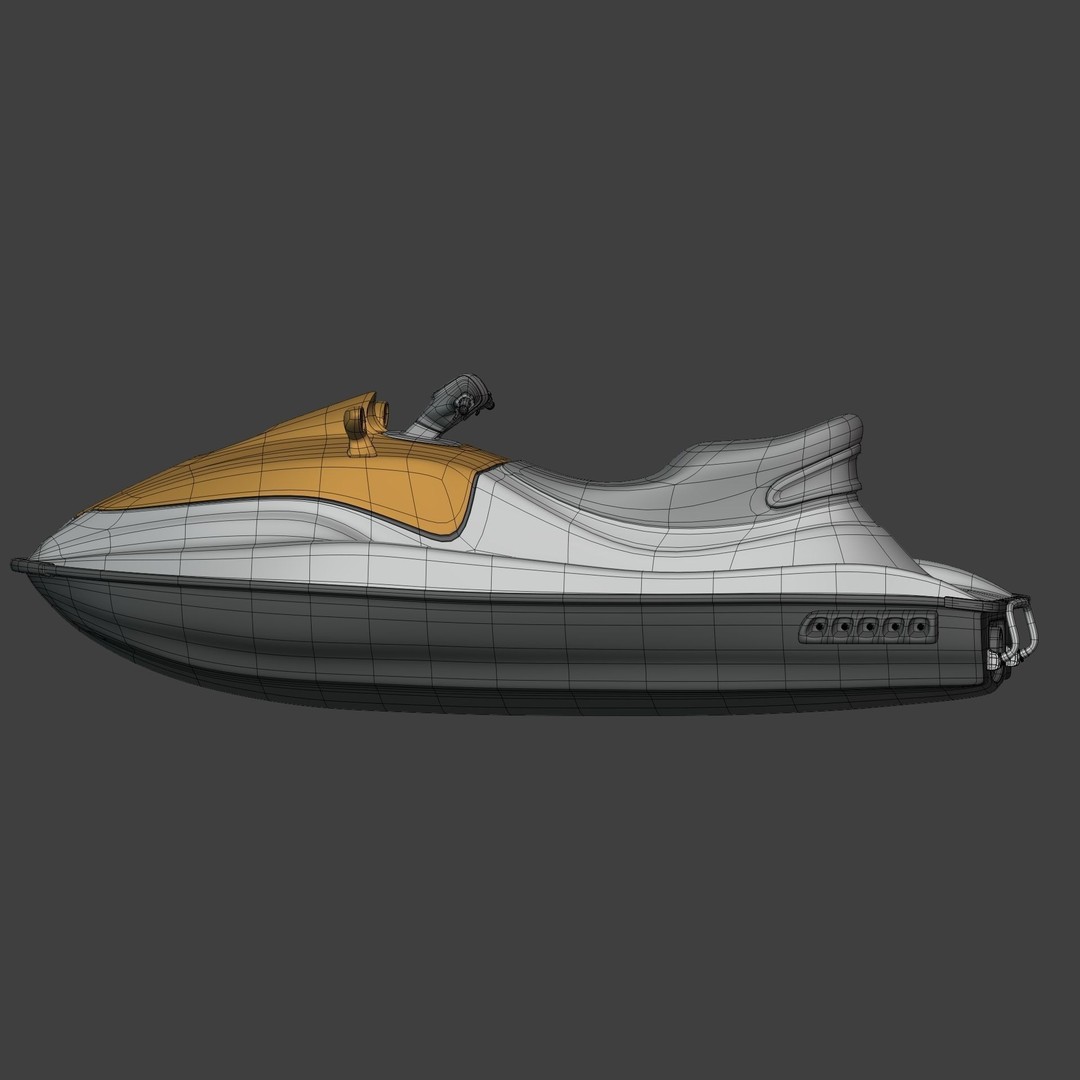 Jetski 3D Model – Low Poly Watercraft for Games, Blender - View 7