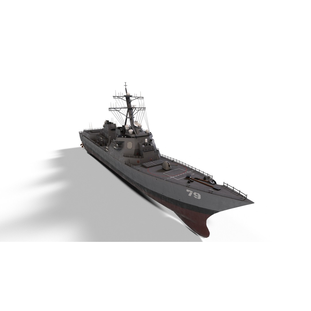 Arleigh Burke Destroyer 3D Model – Low Poly Game Asset, FBX - View 13