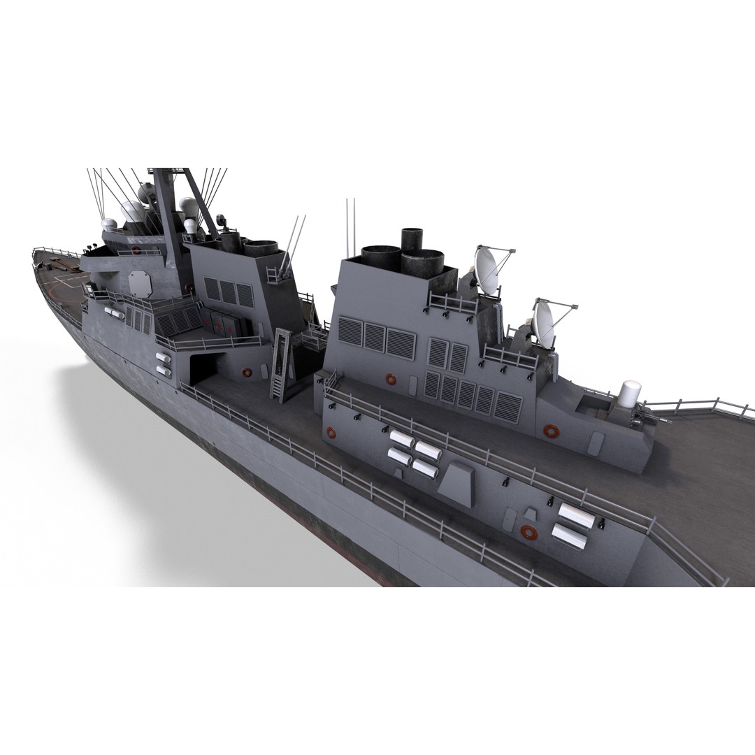 Arleigh Burke Destroyer 3D Model – Low Poly Game Asset, FBX - View 15