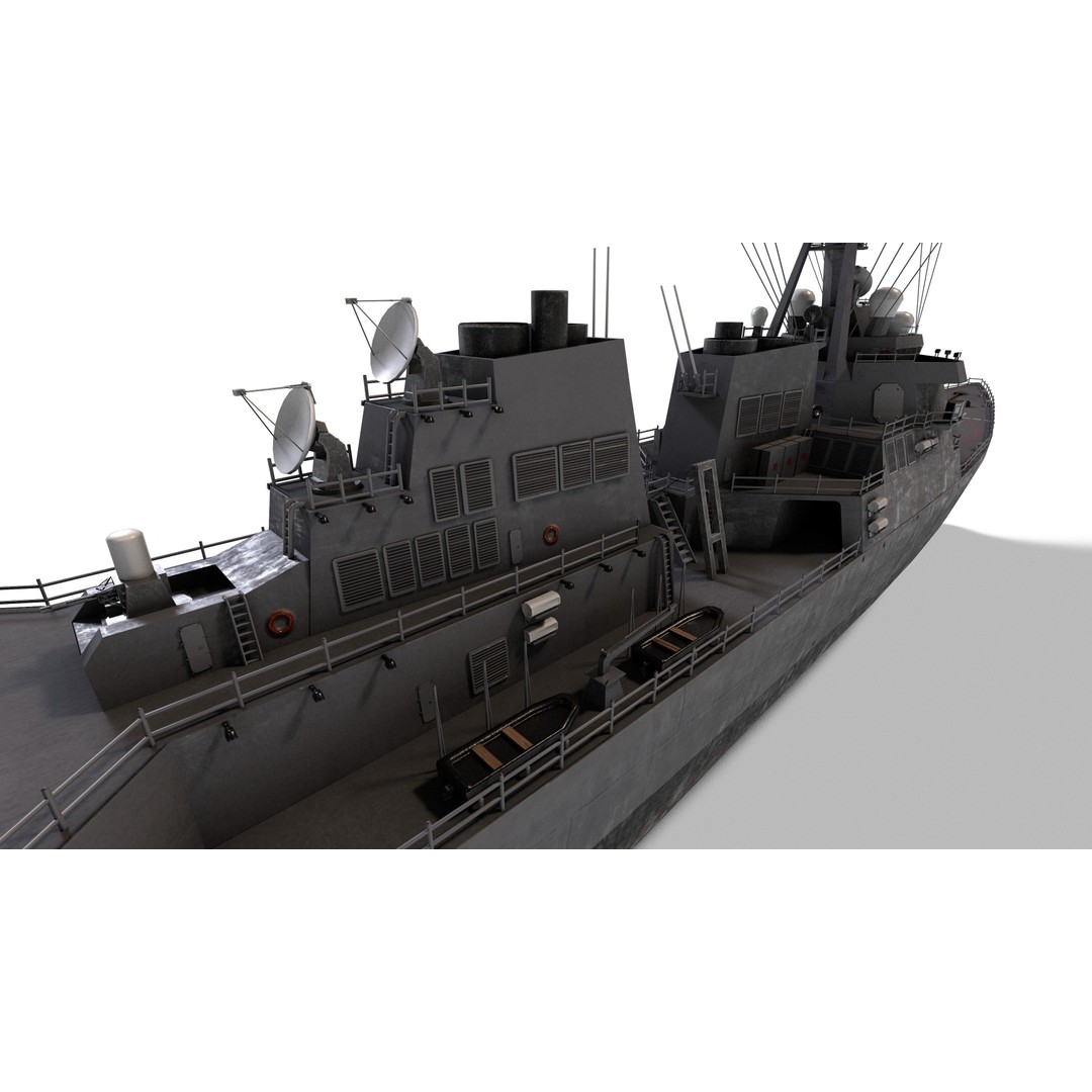 Arleigh Burke Destroyer 3D Model – Low Poly Game Asset, FBX - View 16