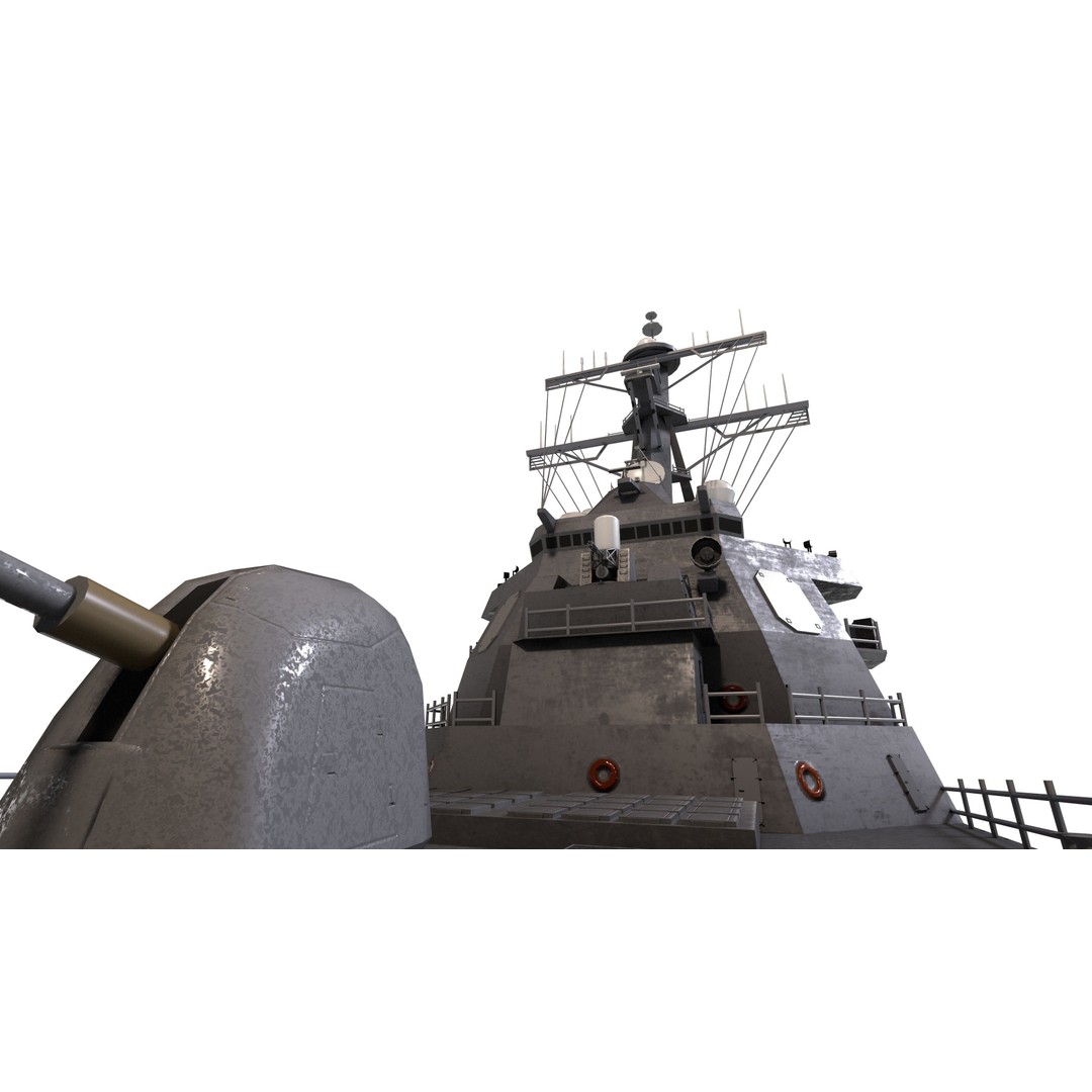 Arleigh Burke Destroyer 3D Model – Low Poly Game Asset, FBX - View 19