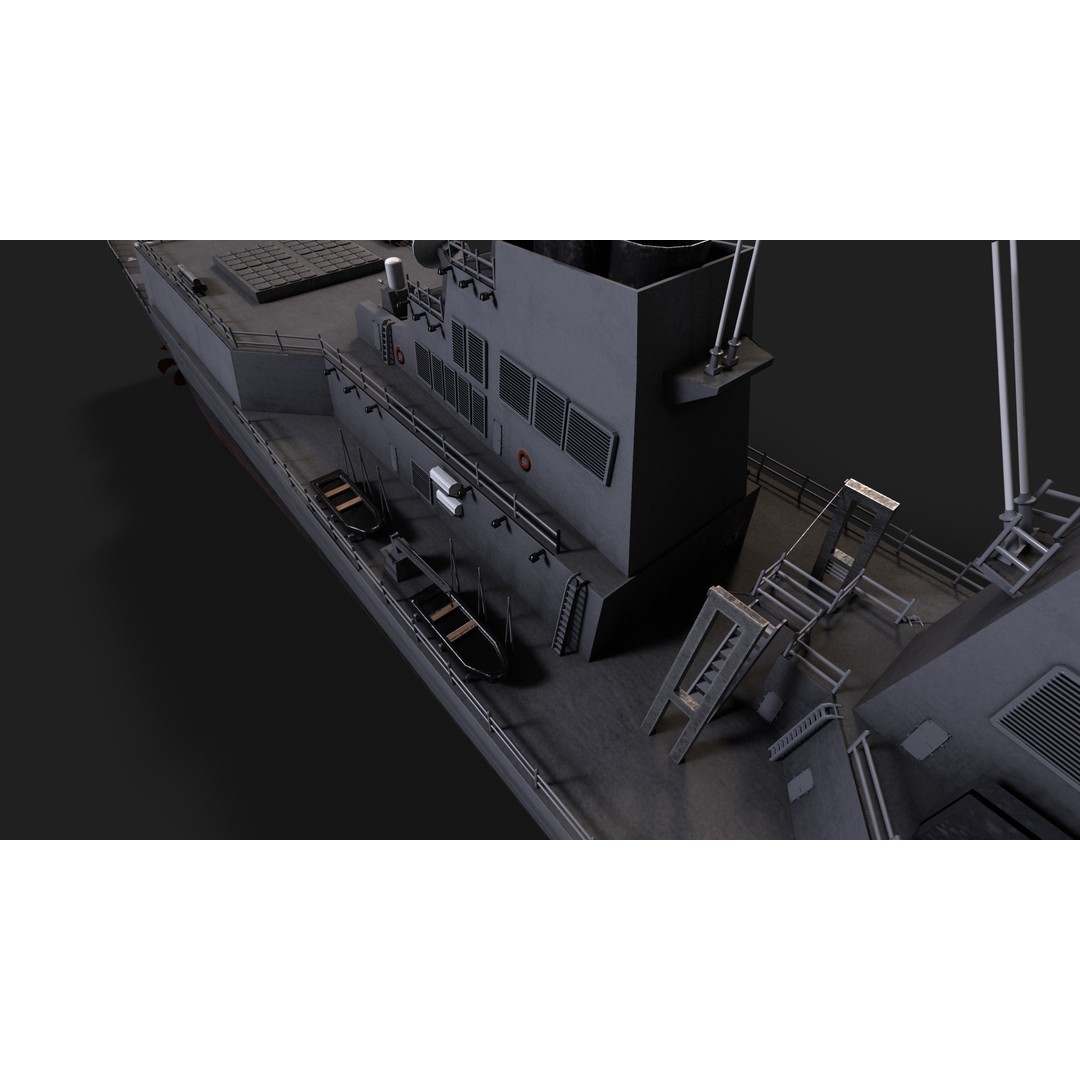 Arleigh Burke Destroyer 3D Model – Low Poly Game Asset, FBX - View 26