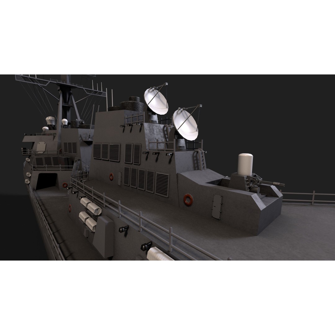 Arleigh Burke Destroyer 3D Model – Low Poly Game Asset, FBX - View 27