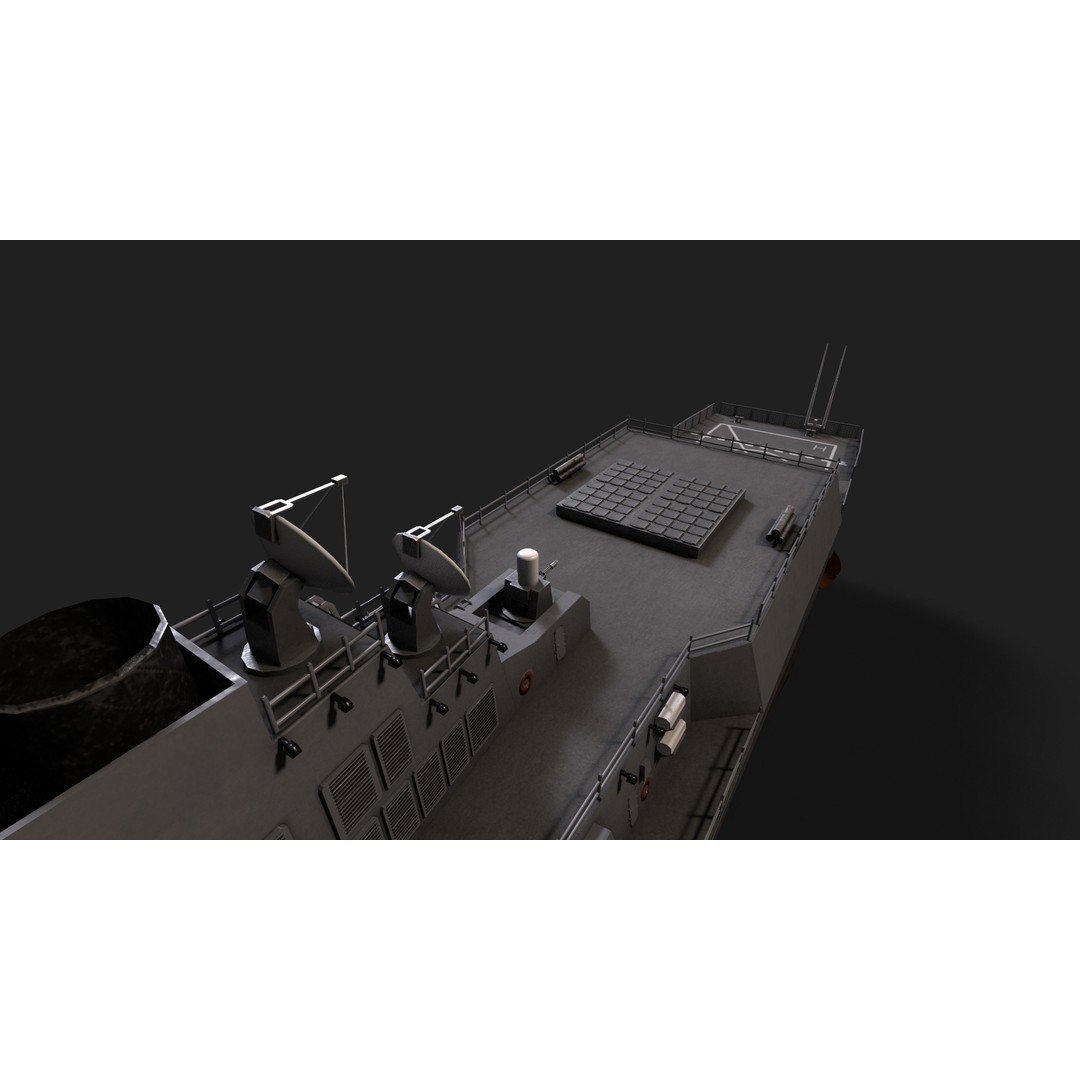 Arleigh Burke Destroyer 3D Model – Low Poly Game Asset, FBX - View 29